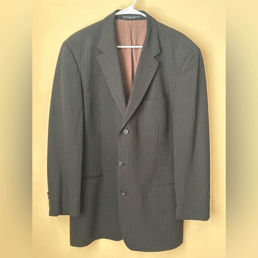 Hugo Boss Mens Black Pin Stripe Jacket 44L